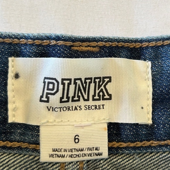 Victoria's Secret Pink Denim Cheeky Leopard Cut-off Shorts Distressed Cheetah - Picture 3 of 10
